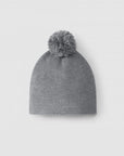 Knitted pom pom beanie - Grey