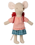 Tricycle mouse, Big sister with bag – Red Maileg