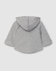 Hooded jacket in organic cotton fleece - Gray