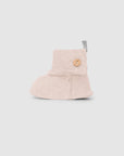Organic cotton fleece booties with button