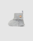 Organic cotton fleece booties with button