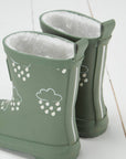 Khaki Green Colour-Changing Kids Wellies: UK4 - EU21