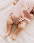 Muslin Romper with Wings – Organic Cotton - Pink Sand