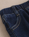 Long distressed denim pants for babies with elastic: 6 Months