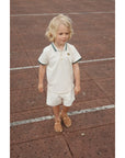 FLORIAN POLO SHIRT & SHORTS SET GOTS - antique white, konges slojd