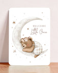 Card congratulation birth bear rabbit baby postcard