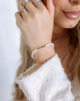 “It's Pearl Time” Mama 18k Gold-Plated Pearl Bracelet: Sterling silver