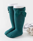 Knee-high socks with bow 100% Cotton: Old rose / 19/22