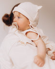 MUSLIN SUN HAT WITH TEDDY EARS