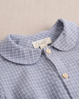 Baby boy blue gingham romper: Blue