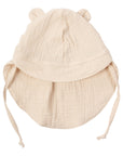 MUSLIN SUN HAT WITH TEDDY EARS