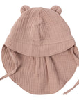 MUSLIN SUN HAT WITH TEDDY EARS