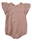 Muslin Romper with Wings – Organic Cotton - Pink Sand