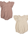 Muslin Romper with Wings – Organic Cotton - Pink Sand