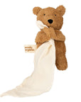 MUSLIN COMFORTER WITH SOFT TOY TEDDY - CARAMEL BROWN