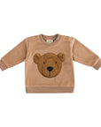 Wooly Organic - VELOUR SWEATER WITH TERRY TEDDY - BABY Green