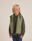 Children’s Green Hooded Guatiné Vest – Diamond Padded