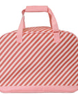 Monnëka Large Beach Bag with Mesh – Stripes Bloom Blus