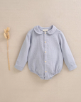 Baby boy blue gingham romper: Blue