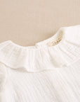 Long sleeve white baby shirt with ruffle collar: 36 Months