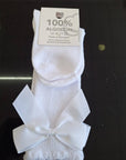 Knee-high socks with bow 100% Cotton: Old rose / 23/26