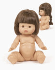 Valentine - Doll Minikane 34cm (with brown long hair and bangs)