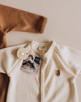 SLEEPSUIT WITH TEDDY EMBROIDERY - GOTS - NOOS