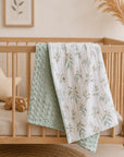 Muslin Baby Blanket - Botanical Print 🌿