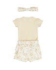 Dirkje girls' baby set romper shorts hairband off-white