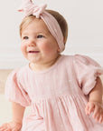 Organic Cotton Musin Headband - Petite Heart Old Rose