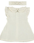 Dirkje girls dress hairband sand muslin