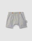 Pull-up shorts in striped fabric - Indigo