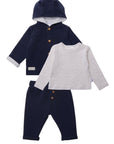 3-piece Rib-Knit Set in Navy