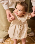 Dirkje girls dress hairband sand muslin