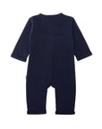 Navy Rib-Knit Baby Romper