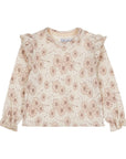 Dirkje girls' long-sleeved A-line off-white flowers