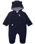 Winter Baby Overall with Hood – Navy Blue