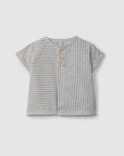 Shirt in striped fabric - Indigo
