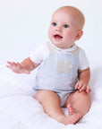 PORCELAIN FIL A FIL ROMPER FOR BABY BOY