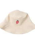 Embroidered Terry Fisherman White Hat / Strawberry - GOTS - SS26