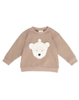 EMBROIDERED SWEATER - TAUPE - GOTS – AW26