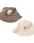 Embroidered Terry Fisherman White Hat / Strawberry - GOTS - SS26