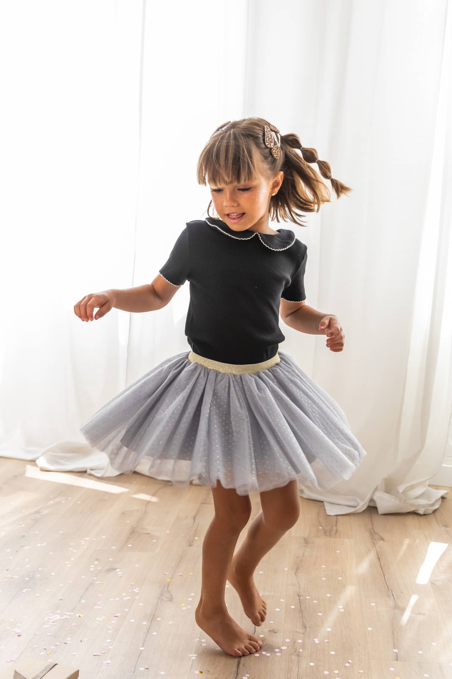 Tutu skirt - Gray with gold dots