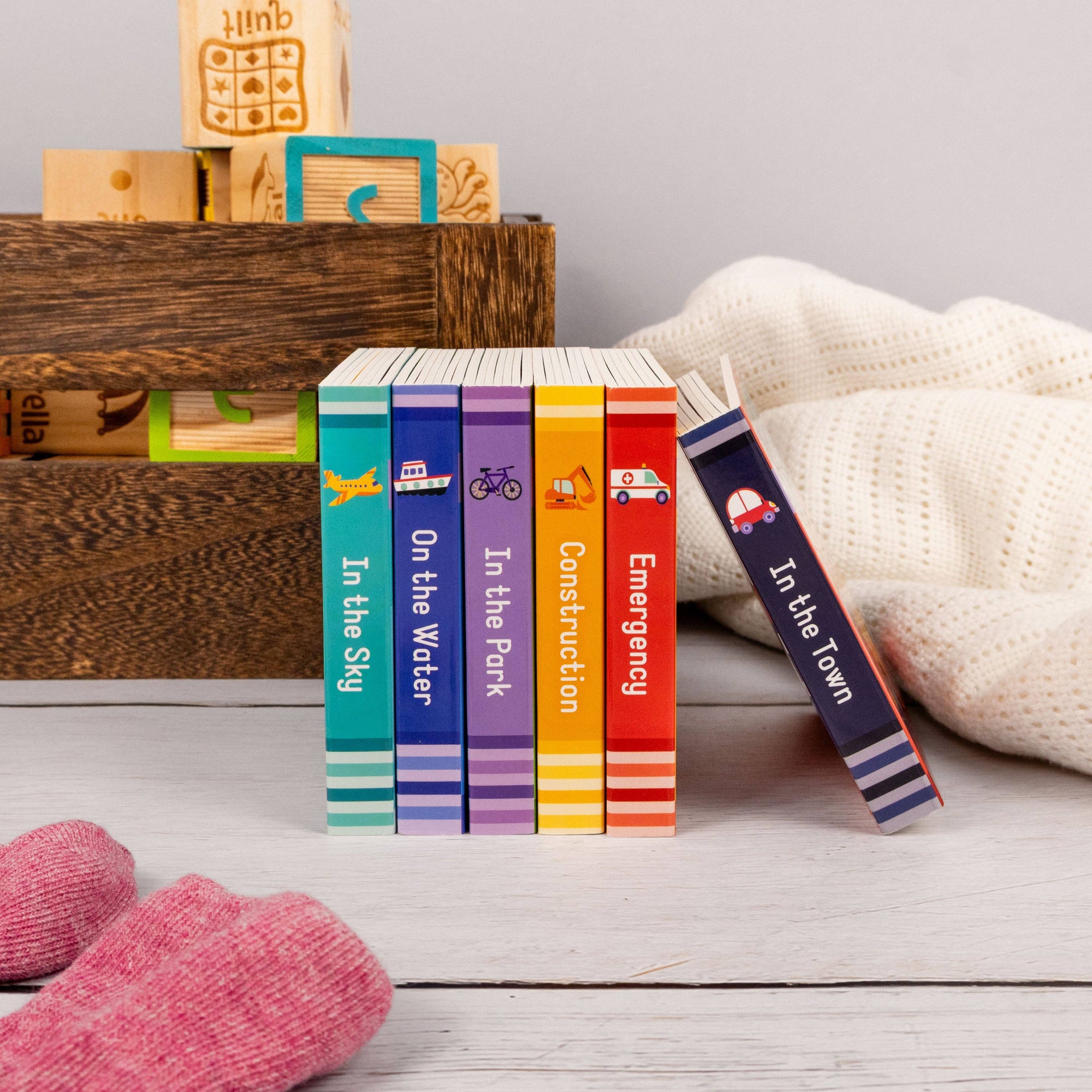 Things That Go – Box Set of 6 Mini Board Books - Baby &amp; Toddler Vehicle Set