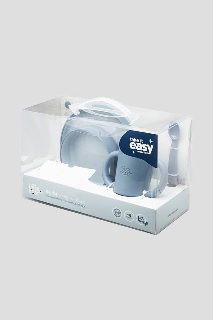 Silicone  Learning Feeding Set: Blue