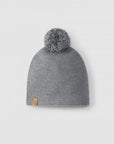 Knitted pom pom beanie - Grey