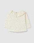 Longsleeve with ruffled collar star print