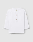 Plain shirt mandarin collar
