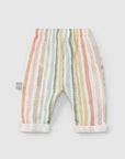 Multi-colour striped pull-up pants - Cotton gauze Snug