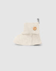Organic cotton fleece booties with button